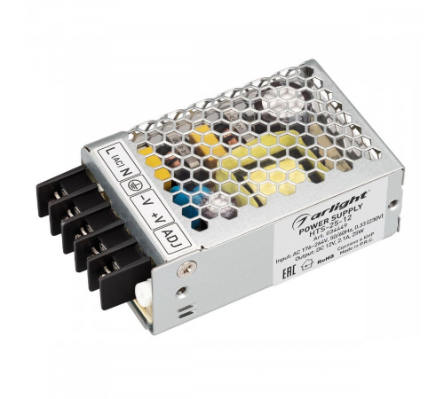 Блок питания Arlight HTS-25-12 (12V, 2.1A, 25W, IP20) 034449 Блок питания Arlight HTS-25-12 (12V, 2.1A, 25W, IP20) 034449
