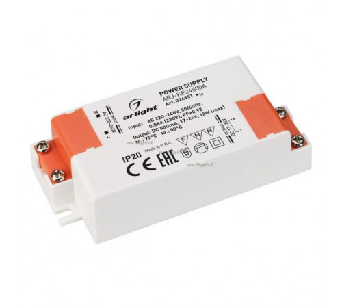 Блок питания Arlight ARJ-KE24500A (12W, 500mA, PFC) 024951 Блок питания Arlight ARJ-KE24500A (12W, 500mA, PFC) 024951