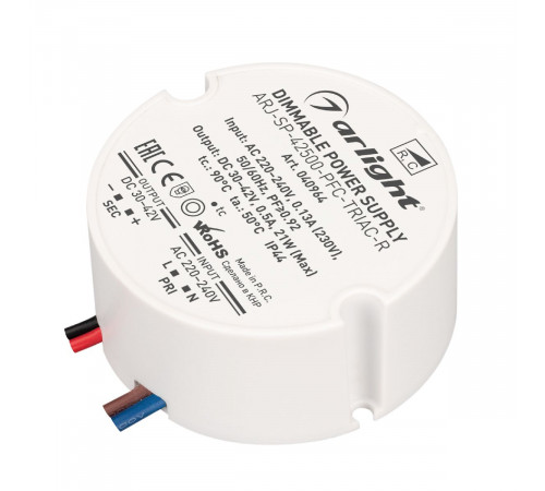 Блок питания Arlight ARJ-SP-42500-PFC-TRIAC-R (21W, 30-42V, 500mA) 040964 Блок питания Arlight ARJ-SP-42500-PFC-TRIAC-R (21W, 30-42V, 500mA) 040964