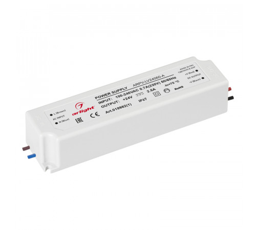 Блок питания Arlight ARPV-LV24060-A (24V, 2.5A, 60W) 018982(1) Блок питания Arlight ARPV-LV24060-A (24V, 2.5A, 60W) 018982(1)