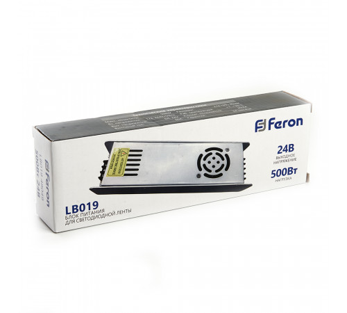 Трансформатор для светодиодной ленты Feron LB019 500Вт 24В IP20 48049 Трансформатор для светодиодной ленты Feron LB019 500Вт 24В IP20 48049