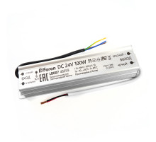 Трансформатор для светодиодной ленты Feron LB007 100Вт 24В IP67 48059