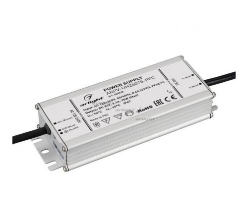 Блок питания Arlight ARPV-UH24075-PFC (24V, 3.1A, 75W) 025028 Блок питания Arlight ARPV-UH24075-PFC (24V, 3.1A, 75W) 025028