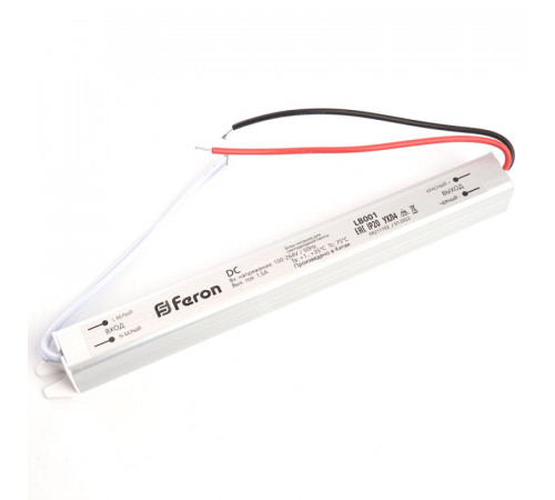 Трансформатор для светодиодной ленты Feron LB001 24Вт 12В IP20 48011 Трансформатор для светодиодной ленты Feron LB001 24Вт 12В IP20 48011