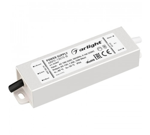Блок питания Arlight ARPV-12015-B (12V, 1.3A, 15W) 022899 Блок питания Arlight ARPV-12015-B (12V, 1.3A, 15W) 022899