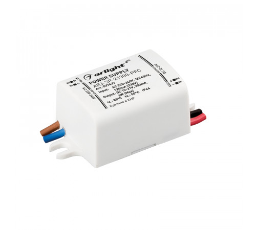 Блок питания Arlight ARJ-SP-21300-PFC (6W, 12-21V, 300mA) 037437 Блок питания Arlight ARJ-SP-21300-PFC (6W, 12-21V, 300mA) 037437