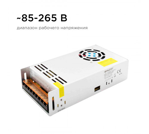 Блок питания Apeyron 12В 400Вт IP20 33,3А 03-38 Блок питания Apeyron 12В 400Вт IP20 33,3А 03-38