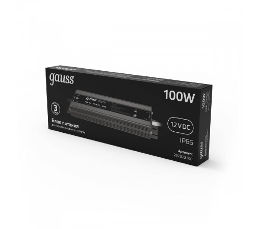 Блок питания Gauss 12V 100W IP66 10A 202023100 Блок питания Gauss 12V 100W IP66 10A 202023100