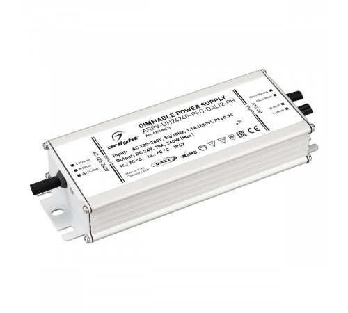 Блок питания Arlight ARPV-UH24240-PFC-DALI2-PH (24V, 10.0A, 240W, IP67) 025689(2) Блок питания Arlight ARPV-UH24240-PFC-DALI2-PH (24V, 10.0A, 240W, IP67) 025689(2)