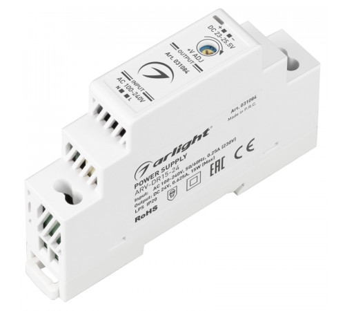 Блок питания Arlight ARV-DR15-24 (24V, 0.63A, 15W) 031084 Блок питания Arlight ARV-DR15-24 (24V, 0.63A, 15W) 031084