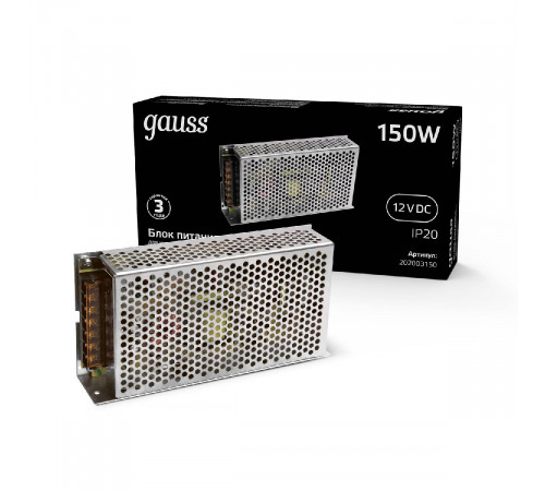 Блок питания Gauss Led Strip PS 12V 150W IP20 15A 202003150 Блок питания Gauss Led Strip PS 12V 150W IP20 15A 202003150