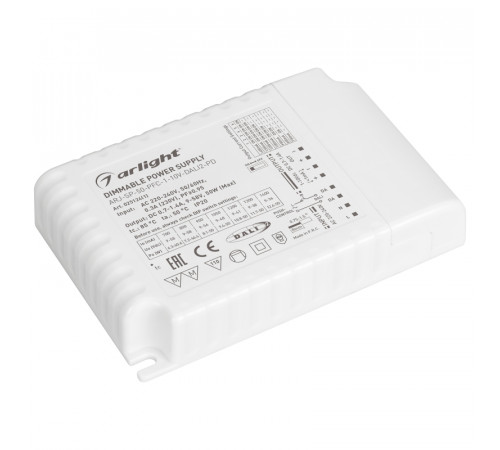 Блок питания Arlight ARJ-SP-50-PFC-1-10V-DALI2-PD (50W, 700-1400mA) 025124(1) Блок питания Arlight ARJ-SP-50-PFC-1-10V-DALI2-PD (50W, 700-1400mA) 025124(1)