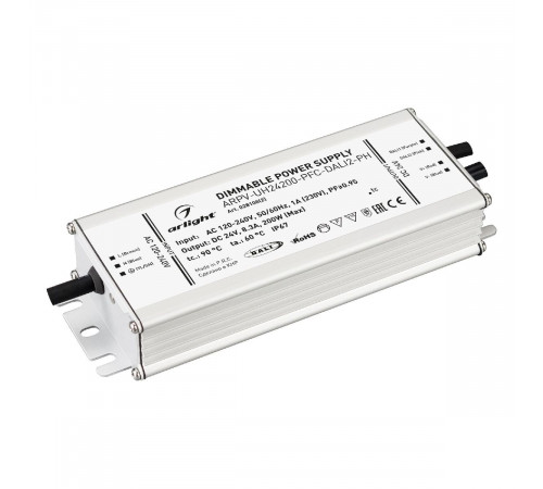 Блок питания Arlight ARPV-UH24200-PFC-DALI2-PH (24V, 8.3A, 200W, IP67) 028108(2) Блок питания Arlight ARPV-UH24200-PFC-DALI2-PH (24V, 8.3A, 200W, IP67) 028108(2)