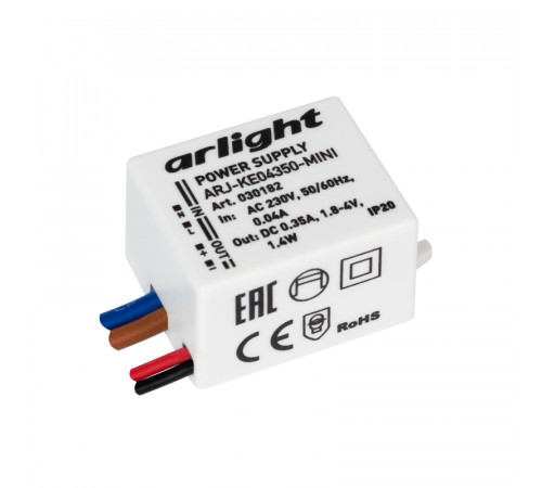 Блок питания Arlight ARJ-KE04350-Mini (1.4W, 350mA) 030182 Блок питания Arlight ARJ-KE04350-Mini (1.4W, 350mA) 030182