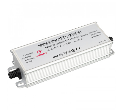 Блок питания Arlight ARPV-12200-A1 (12V, 16.6A, 200W) 032317 Блок питания Arlight ARPV-12200-A1 (12V, 16.6A, 200W) 032317