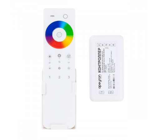 Контроллер 3-х зонный Apeyron RGB - RGBW, 12/24В, 192/384Вт, 4 канала 04-48 Контроллер 3-х зонный Apeyron RGB - RGBW, 12/24В, 192/384Вт, 4 канала 04-48