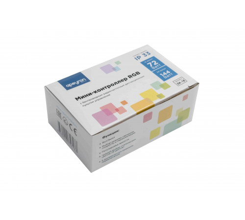 Мини-контроллер RGB Apeyron 12/24В 72/144Вт 3 канала*2 А RF пульт 04-18 Мини-контроллер RGB Apeyron 12/24В 72/144Вт 3 канала*2 А RF пульт 04-18