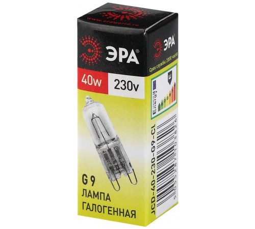 Лампа галогенная Эра G9 40W 3000K G9-JCD-40-230V-CL C0027378 Лампа галогенная Эра G9 40W 3000K G9-JCD-40-230V-CL C0027378