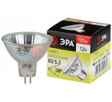 Лампа галогенная Эра GU5.3 50W 3000K GU5.3-MR16-50W-12V-CL C0027358