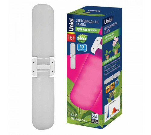 Лампа светодиодная для растений (UL-00007406) Uniel E27 16W матовая LED-P65-16W/SPSB/E27/FR/P2 PLP32WH Лампа светодиодная для растений (UL-00007406) Uniel E27 16W матовая LED-P65-16W/SPSB/E27/FR/P2 PLP32WH