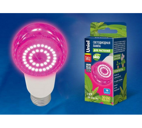 Лампа светодиодная для растений (UL-00001820) Uniel E27 10W прозрачная LED-A60-10W/SPFR/E27/CL PLP01WH Лампа светодиодная для растений (UL-00001820) Uniel E27 10W прозрачная LED-A60-10W/SPFR/E27/CL PLP01WH