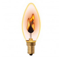 Лампа декоративная (UL-00002981) Uniel E14 3W золотистая IL-N-C35-3/RED-FLAME/E14/CL