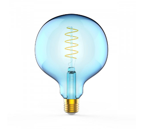 Лампа светодиодная диммируемая филаментная Gauss E27 5W 1800K шар синий 1013802105