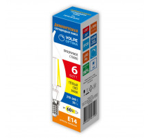Лампа светодиодная диммируемая Volpe Optima LED-CW35-6W/3000K/E14/CL/DIM/SLF UL-00009243