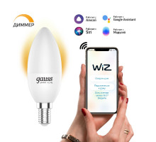 Лампа светодиодная диммируемая Gauss E14 5W 2700K матовая 1100112