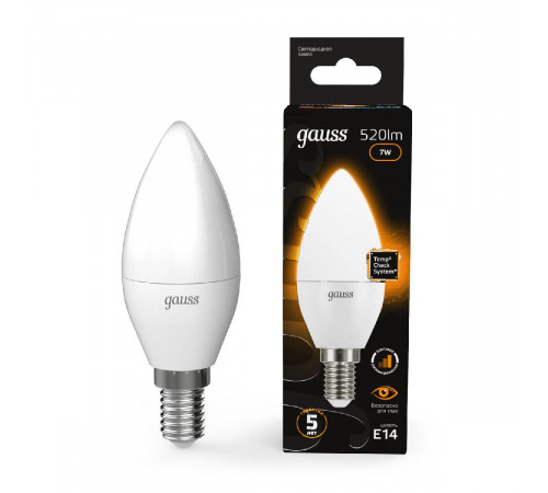 Лампа светодиодная диммируемая Gauss E14 7W 3000K матовая 103101107-S