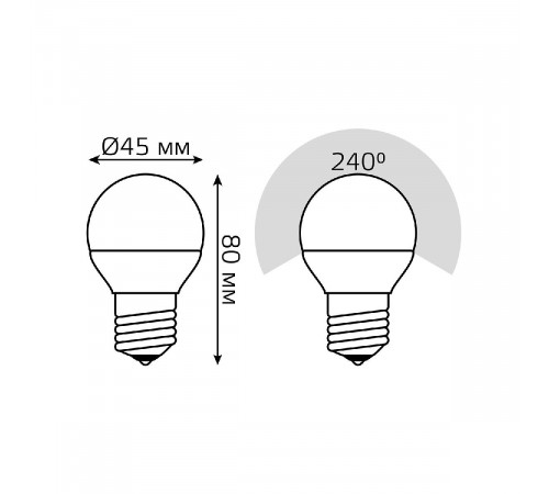Лампа светодиодная диммируемая Gauss E27 7W 6500K шар матовый 105102307-S