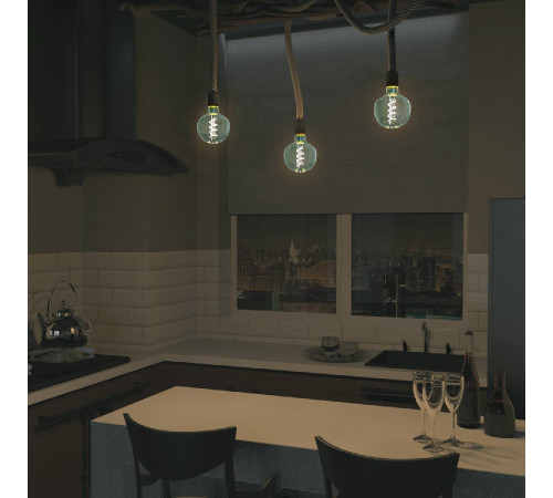 Лампа светодиодная диммируемая филаментная Gauss E27 5W 1800K шар синий 1013802105