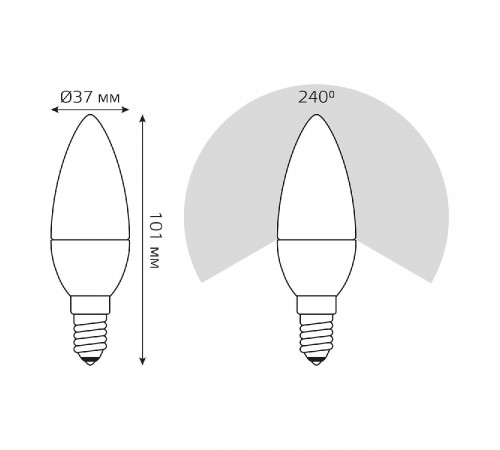 Лампа светодиодная диммируемая Gauss E14 7W 3000K матовая 103101107-S