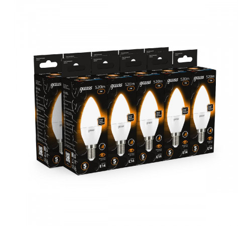 Лампа светодиодная диммируемая Gauss E14 7W 3000K матовая 103101107-S