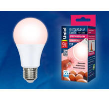 Лампа светодиодная диммируемая для птиц Uniel E27 9W LED-A60-9W/SCEP/E27/FR/DIM IP65 PLO65WH