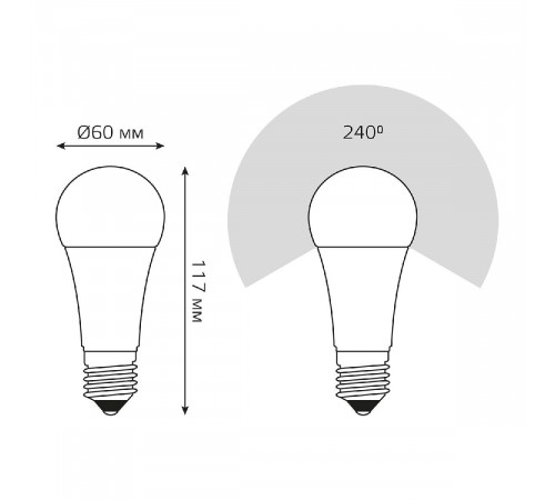 Лампа светодиодная диммируемая Gauss E27 12W 4100K груша матовая 102502212-S
