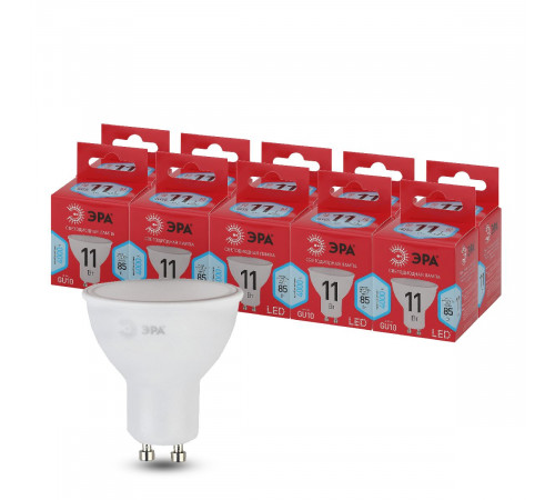 Лампа светодиодная Эра GU10 11W 4000K LED MR16-11W-840-GU10 R Б0050693