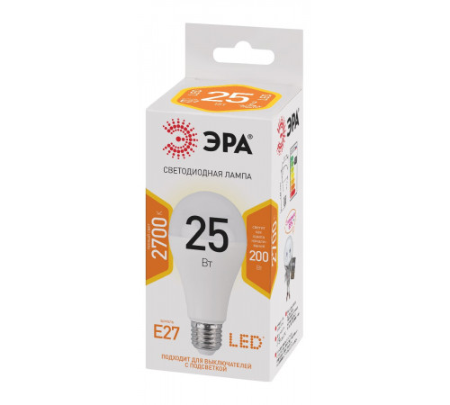Лампа светодиодная Эра E27 25W 2700K LED A65-25W-827-E27 Б0035334 Лампа светодиодная Эра E27 25W 2700K LED A65-25W-827-E27 Б0035334