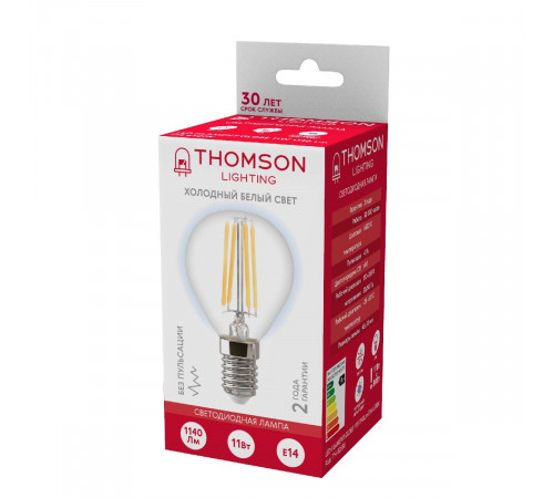 Лампа светодиодная Thomson Globe E14 11W 6500K шар TH-B2338 Лампа светодиодная Thomson Globe E14 11W 6500K шар TH-B2338