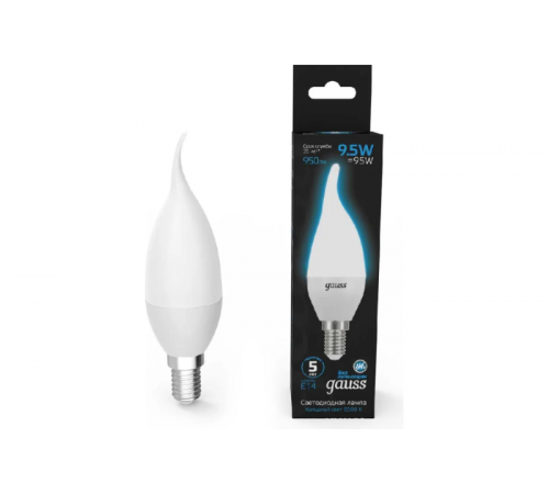 Лампа светодиодная Gauss E14 9,5W 6500K матовая 104101310