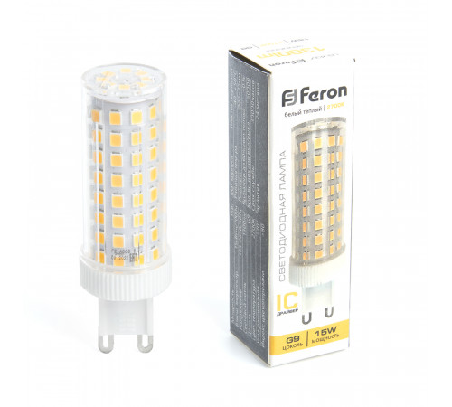 Лампа светодиодная Feron G9 15W 2700K капсульная LB-437 38212 Лампа светодиодная Feron G9 15W 2700K капсульная LB-437 38212