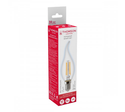 Лампа светодиодная Thomson Tail Candle E14 5W 6500K свеча на ветру TH-B2335 Лампа светодиодная Thomson Tail Candle E14 5W 6500K свеча на ветру TH-B2335