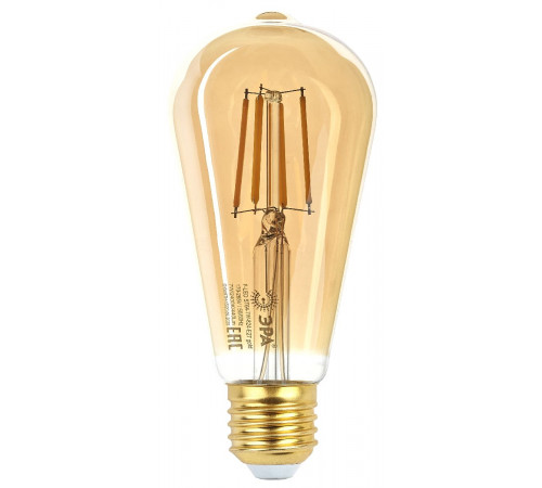 Лампа светодиодная Эра E27 7W 2400K F-LED ST64-7W-824-E27 gold Б0047664 Лампа светодиодная Эра E27 7W 2400K F-LED ST64-7W-824-E27 gold Б0047664