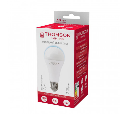 Лампа светодиодная Thomson E27 21W 6500K груша матовая TH-B2350 Лампа светодиодная Thomson E27 21W 6500K груша матовая TH-B2350