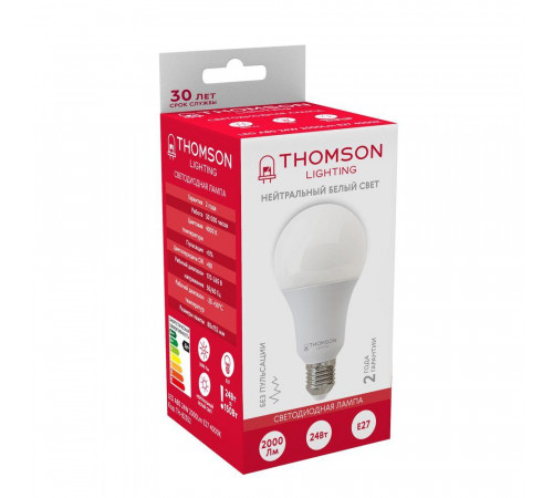 Лампа светодиодная Thomson E27 24W 4000K груша матовая TH-B2352 Лампа светодиодная Thomson E27 24W 4000K груша матовая TH-B2352