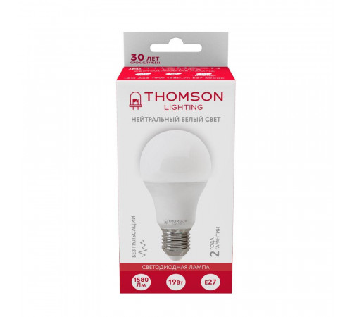 Лампа светодиодная Thomson E27 19W 4000K груша матовая TH-B2348 Лампа светодиодная Thomson E27 19W 4000K груша матовая TH-B2348