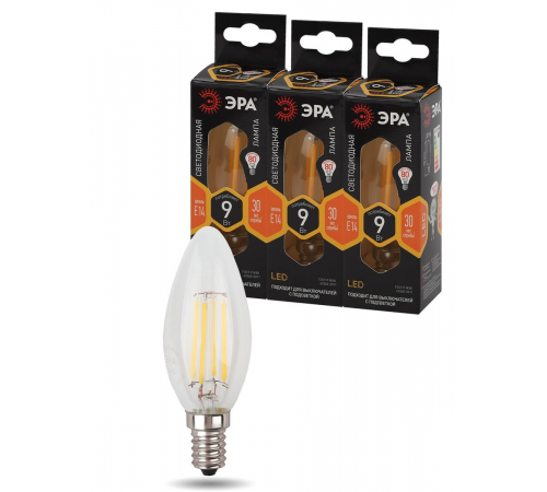 Лампа светодиодная Эра E14 9W 2700K F-LED B35-9w-827-E14 Б0046991 Лампа светодиодная Эра E14 9W 2700K F-LED B35-9w-827-E14 Б0046991