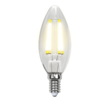Лампа светодиодная филаментная (UL-00002198) Uniel E14 6W 4000K прозрачная LED-C35-6W/NW/E14/CL GLA01TR