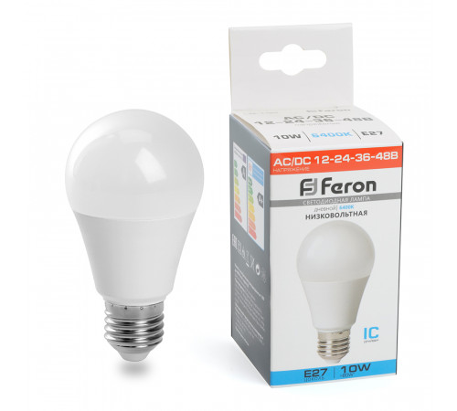 Лампа светодиодная низковольтная Feron LB-192 Шар E27 10W 6400K 48732 Лампа светодиодная низковольтная Feron LB-192 Шар E27 10W 6400K 48732