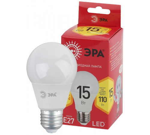 Лампа светодиодная Эра E27 15W 2700K LED A60-15W-827-E27 R Б0046355 Лампа светодиодная Эра E27 15W 2700K LED A60-15W-827-E27 R Б0046355